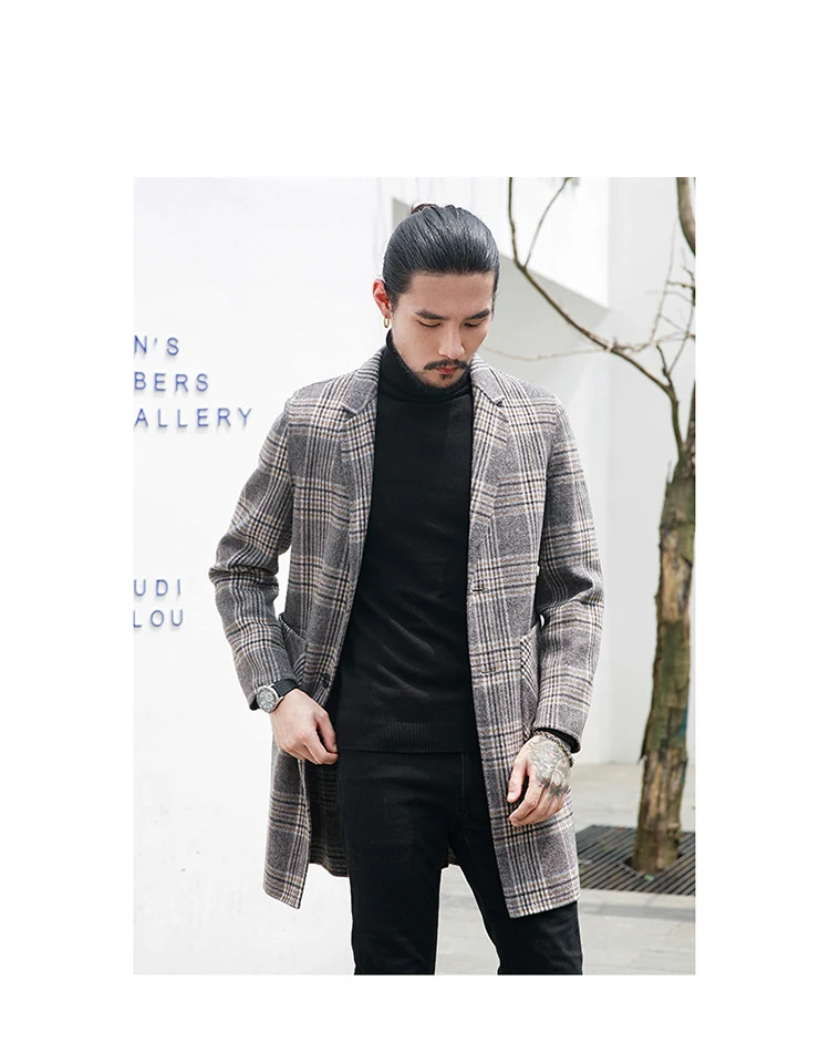 Title 6, Cappotto da uomo reversibile in lana a quadri e...