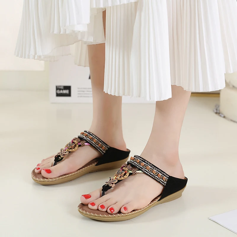 Dames Bohemian Etnische Set Teenslippers, perfect voor de zomer. Comfortabel en stijlvol, ideaal voor een casual look en zonnige dagen. — foto 1
