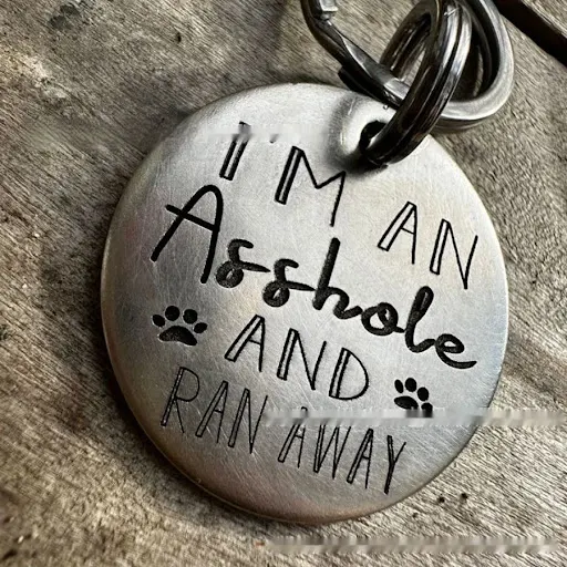 Title 2, Funny Metal Dog Tag Stainless Steel Marking. Id...