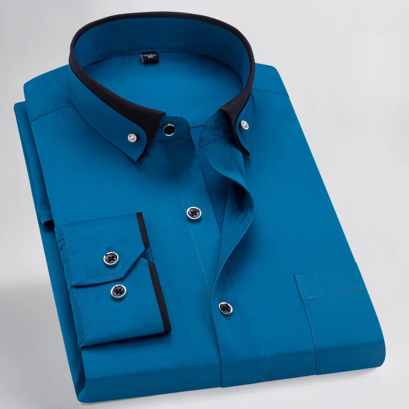 Camisa stretch masculina para conforto total e mobilidade. Tecido respirável e de fácil cuidado. Perfeita para qualquer situação. — foto 6