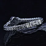 Bracciale Leone Dominante Vintage in Argento Sterling S925, Tessuto a Mano, Stile Etnico. Un simbolo di forza e stile senza tempo. — foto 2