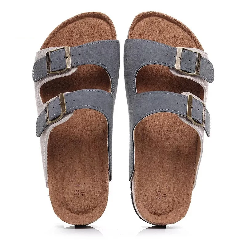 Title 3, Echte leren kurken slippers damesmode, comforta...