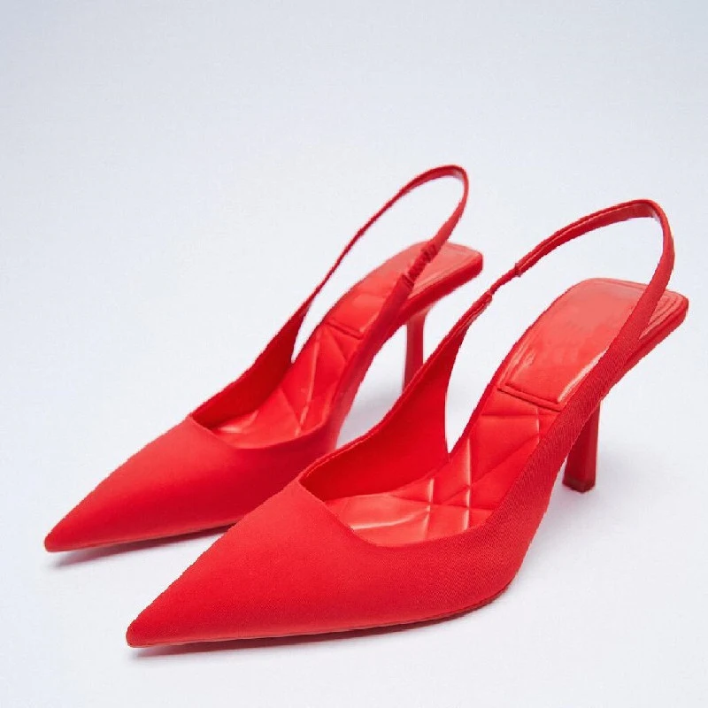 Title 4, Elegante High Heel Mules in Lila mit spitzer Ze...