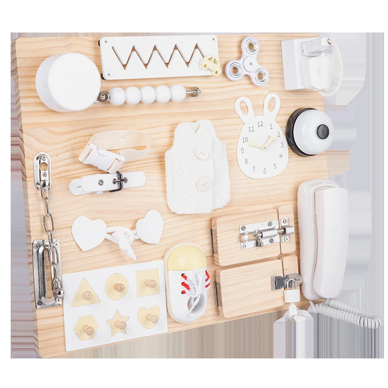 Montessori Brinquedo Educacional Tábua Ocupada Multifuncional Estimula Desenvolvimento Infantil Brinquedos Sensoriais e Aprendizado Precoce — foto 6