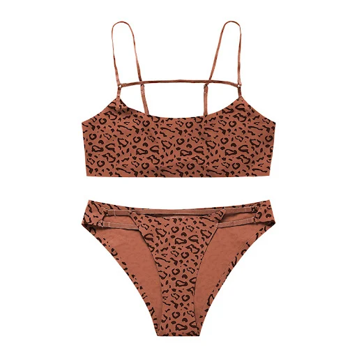 Title 5, Sexy Leopard Print No Trace No Steel Ring Bra Set