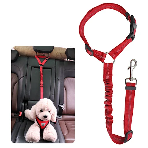 Pet Supplies Car Seat Belt Dog Seat Belt Dog Leash Vehicle Belt Adjustable Cushioning Elastic Reflective Safety Rope for — photo 6