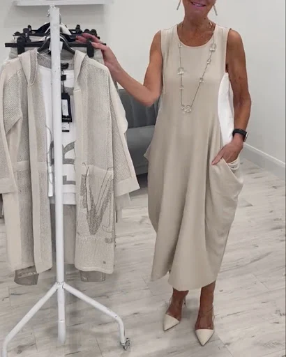 Title 3, Sleeveless casual loose dress for women. Comfor...