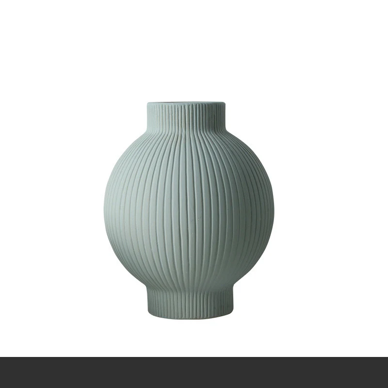 Blue and white handmade ceramic texture living room flower arrangement vase, an elegant home decor piece for your flower — photo 2