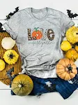 Europees en Amerikaans Halloween Love Pumpkin bedrukt casual T-shirt — foto 4