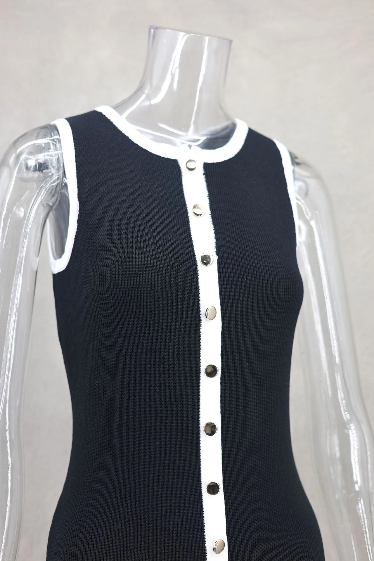 Title 7, Fashion Black Womens Elegant Woolen Dress