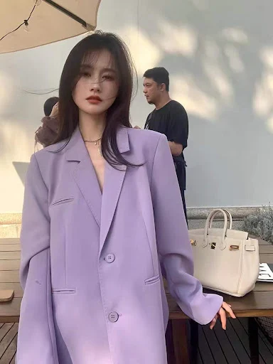 Title 3, Womens Fashion Casual Purple Suit Jacket Effor...