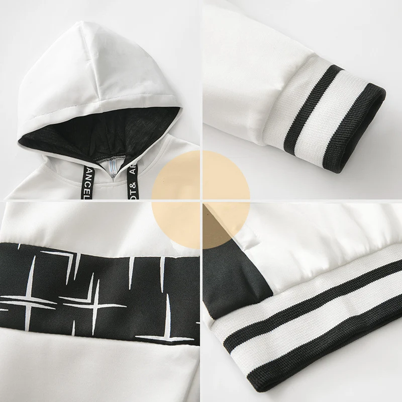 Terno Casual com Capuz para Homens Estilo Personalidade Conjunto Moletom e Calças Confortáveis e Modernas Perfeito para um Visual Despojado e Fashion — foto 1
