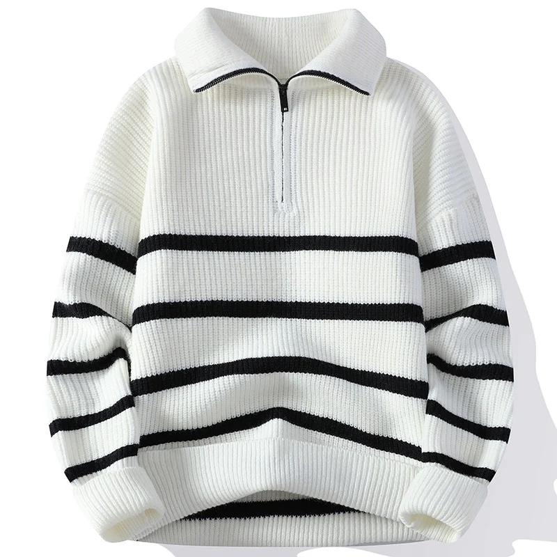 Suéter de moda con solapa y rayas para mujer, estilo casual y elegante. Disfruta de comodidad y versatilidad en cada ocasión con este jersey. — foto 3