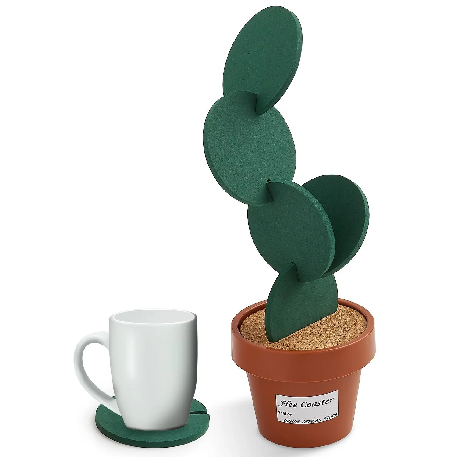 Title 4, Cute Creative Coaster Mat Cactus Potted Plants ...
