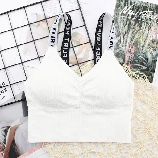 Title 5, Letter Wide Strap Tube Top Seamless Thread Beau...