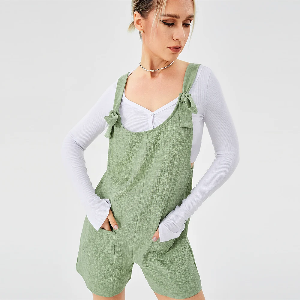Title 2, Casual Fashion Suspender Shorts Jumpsuit Strap ...