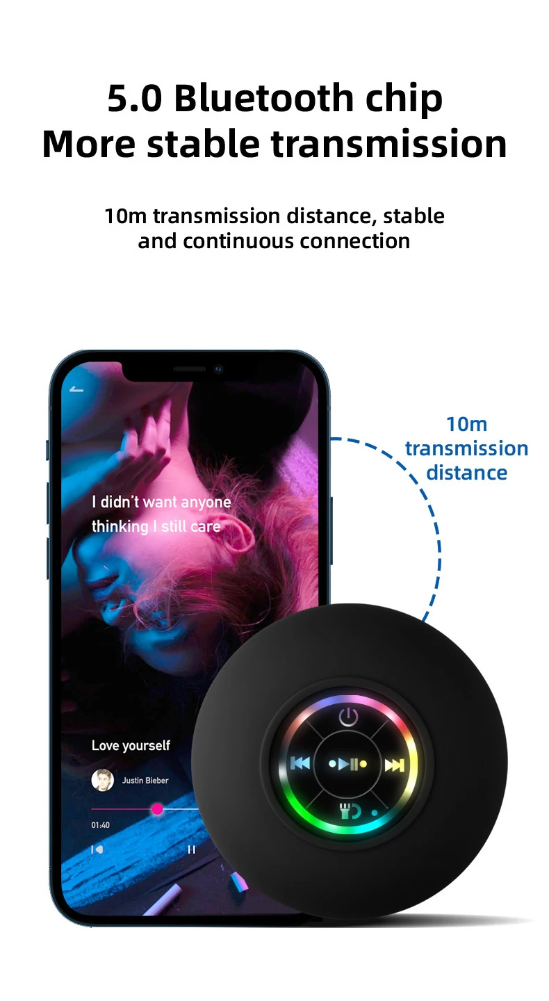 Title 4, Waterproof Bluetooth Speaker with Big Suction C...