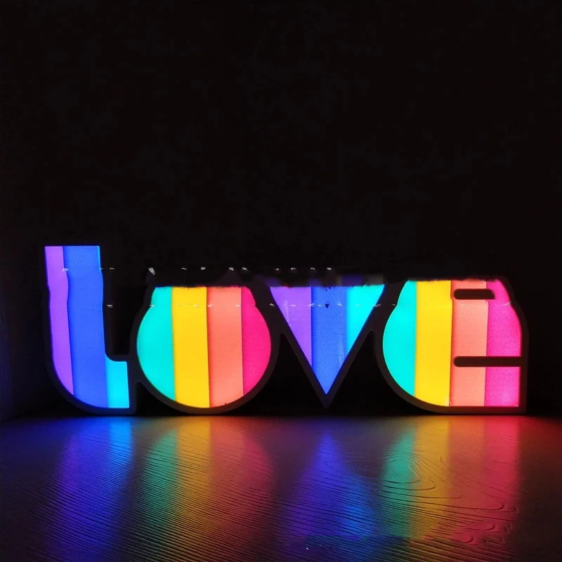 Title 2, Luz Noturna LED Colorida com Letras LOVE, crie ...
