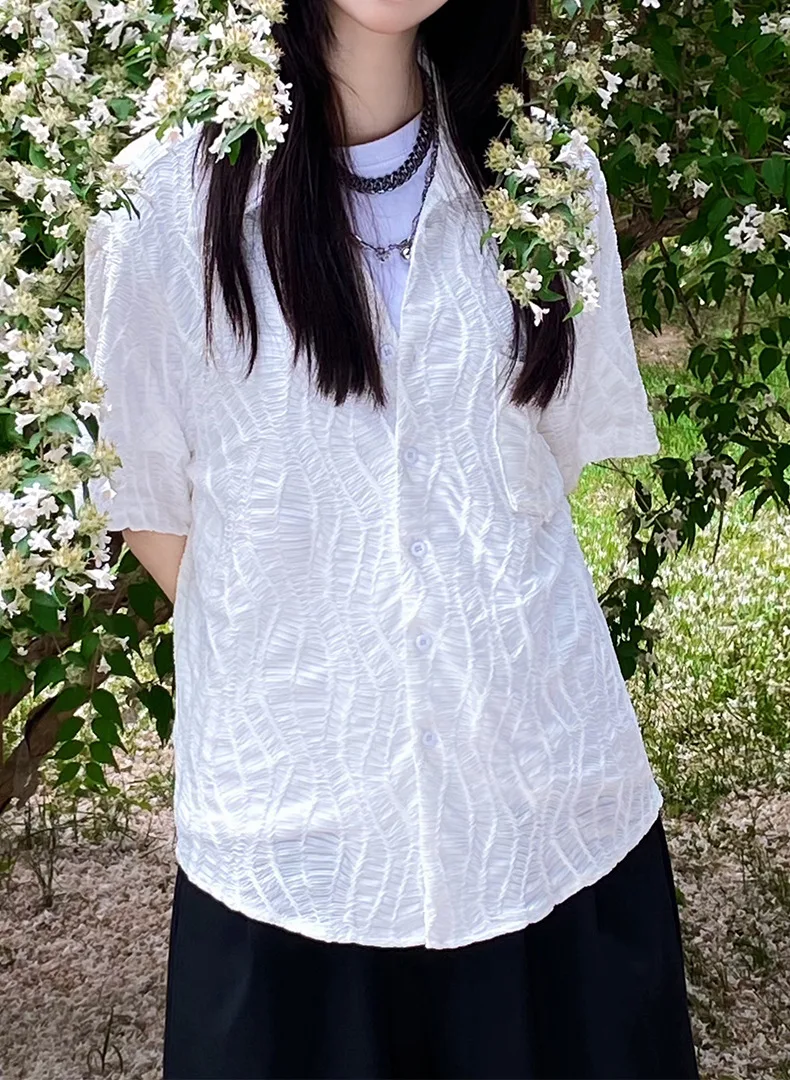 Title 7, Camicia Retro Maniche Corte Collo Cubano Niche ...