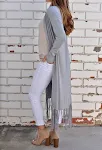 Damen-Cardigan mit langen Ärmeln und Fransen — foto 1