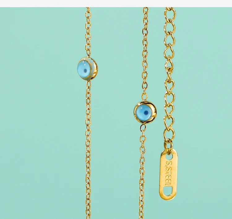 Colar de contas redondas azuis de óleo para os olhos, realça o olhar e adiciona um toque de sofisticação e mistério ao seu visual. — foto 12
