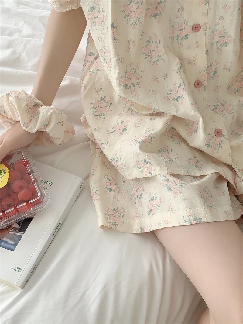 Title 6, Summer Womens Gentle Floral Pajamas Suit With ...