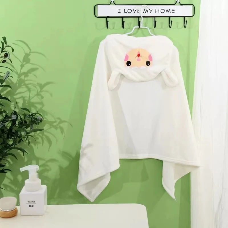 Kinderbadhanddoek cape baby met capuchon, cartoon badjas, sneldrogend, zacht en absorberend voor uw baby. — foto 3
