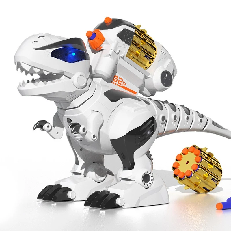 Dinossauro T-Rex de Controle Remoto Lança Bombas Macias, Modelo de Brinquedo. Diversão Garantida, Seguro para Crianças, Fácil de Controlar. — foto 3