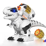 Dinossauro T-Rex de Controle Remoto Lança Bombas Macias, Modelo de Brinquedo. Diversão Garantida, Seguro para Crianças, Fácil de Controlar. — foto 3