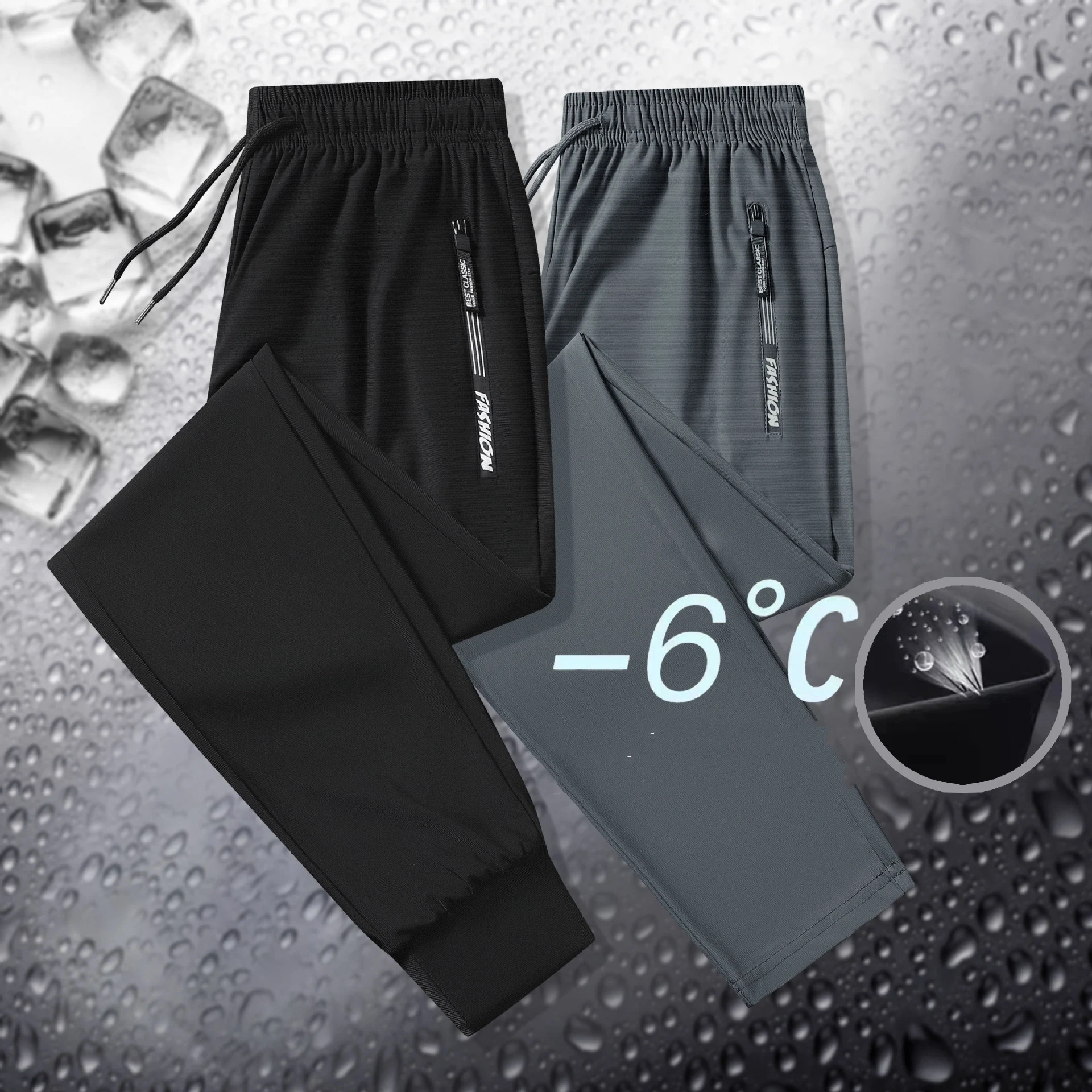 Heren zomerbroek van dun ijszijde, sneldrogend, losse casual joggingbroek, ideaal om te hardlopen en te dragen tijdens warme zomerdagen — foto 15