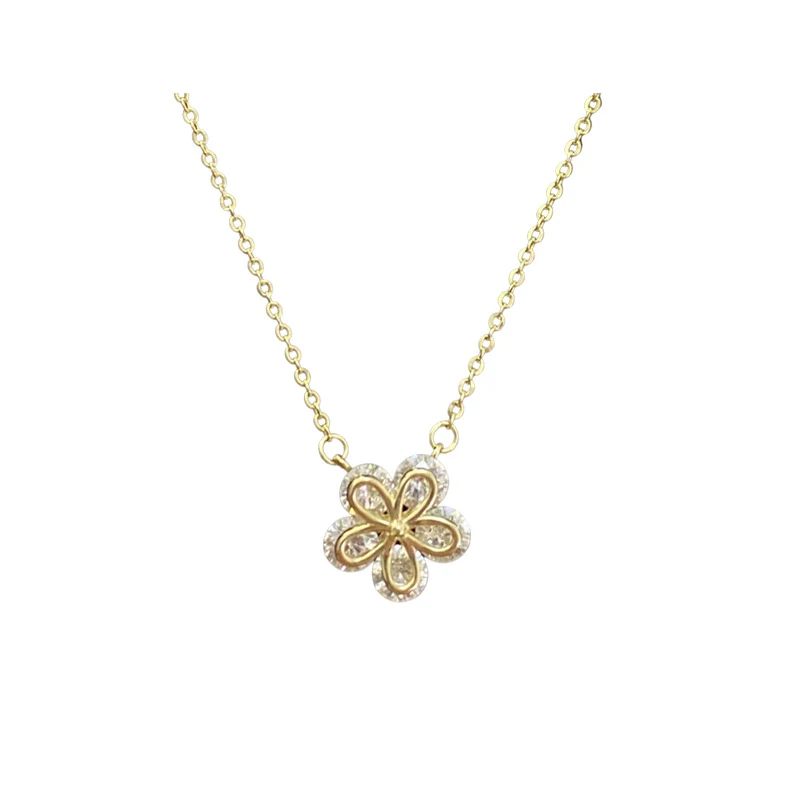 Colar Feminino de Flores Pequenas com Cinco Pétalas, um acessório delicado e charmoso. Ideal para uso diário ou presente. — foto 1