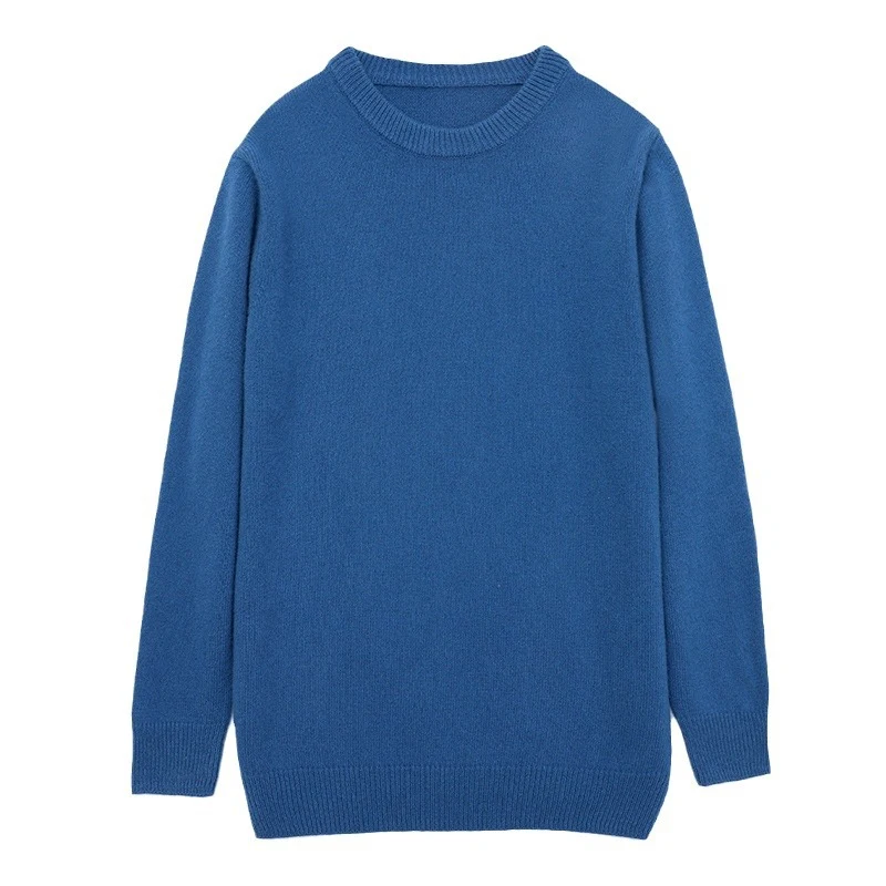Men's Thickened Pullover Sheep Fur Sweater, Loose Round Neck, Solid Color. Warm, comfortable winter sweater for men, per — photo 1