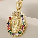 Colar de moda com design de personalidade e zircônia micro incrustada colorida, um toque fashion para seu visual. — foto 11