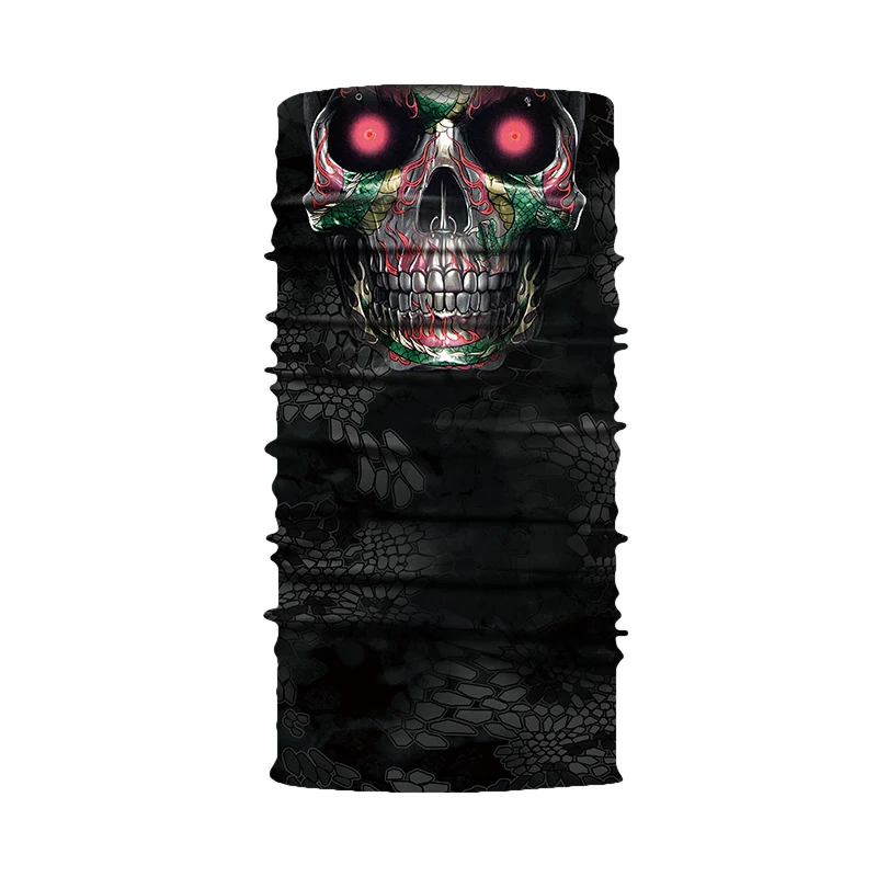 3D Digital Skull Printing Cycling Seamless Magic Scarf. Provides protection and style during your cycling adventures. — photo 8