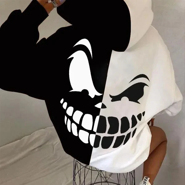 Moletom com capuz estampado de moda confortável e versátil — foto 5