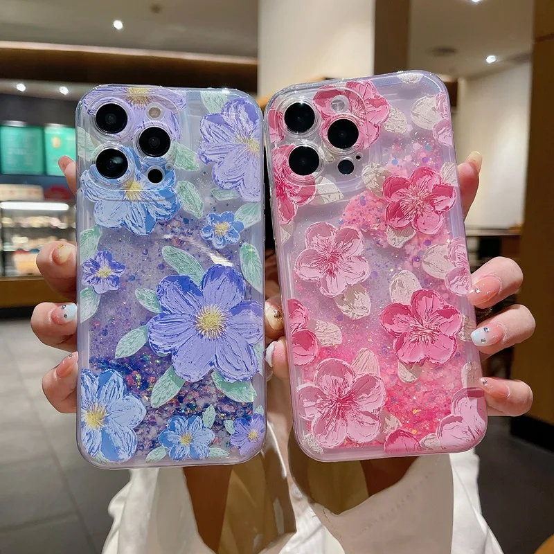 Title 6, Capinha de celular com flores em pintura a óleo...