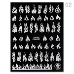 Adesivos 3D para unhas com chamas em preto, branco, dourado e prateado, tendência da moda para nail art com efeito "Net Red"! — foto 2