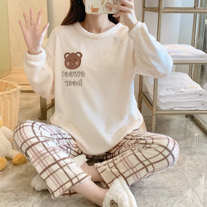 Title 1, Womens Autumn and Winter Flannel Pajamas with ...