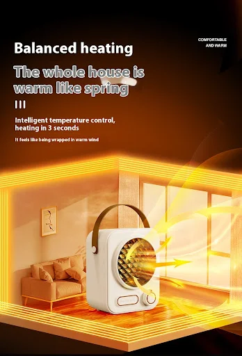 Title 6, Portable Mini Desktop Warm Air Blower Heater