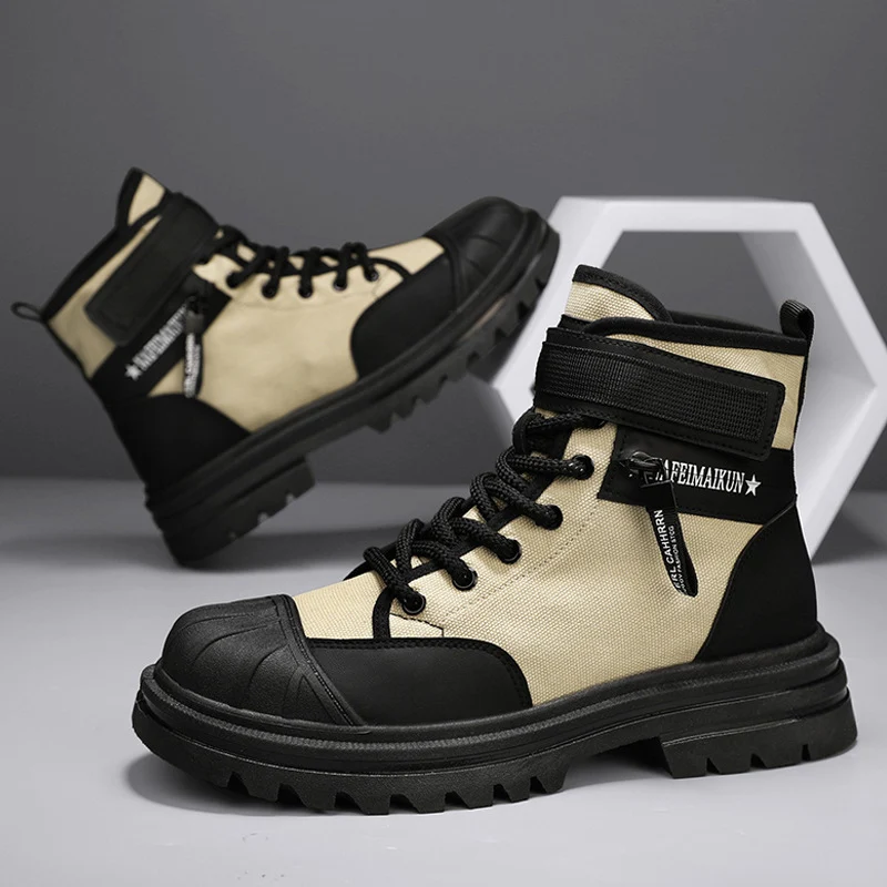 Herren Arbeitsstiefel mit Shell Toe und dicker Sohle. Robuste Schuhe für harte Arbeit. Bieten Schutz und Komfort den ganzen Tag. — foto 2