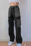 Women's Street Hip-Hop Stitching Contrast Color Casual Straight Leg Pants, perfect for autumn fashion. — photo 2