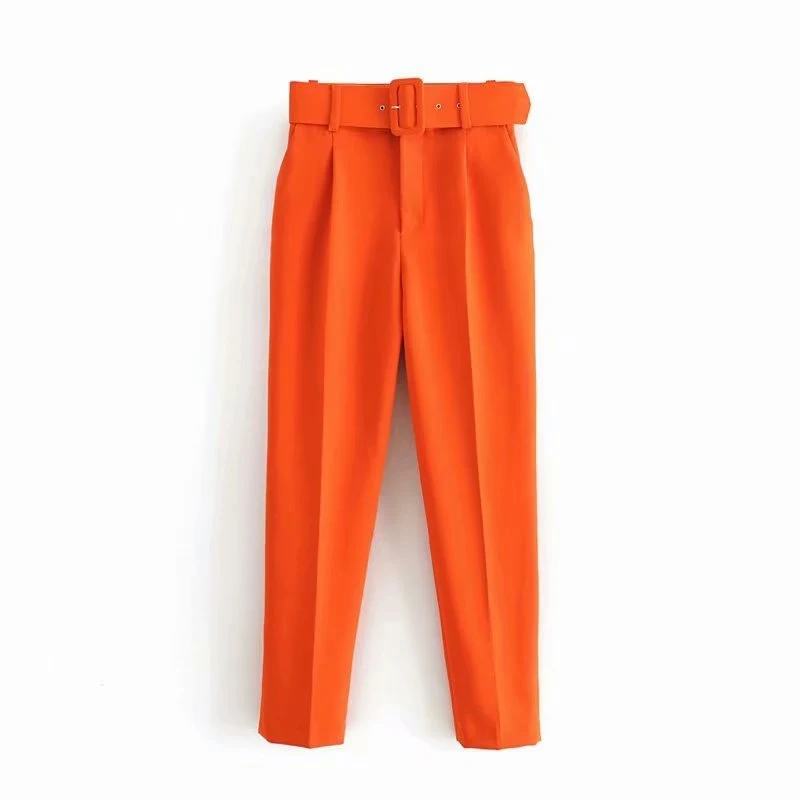 Pantalones Largos de Verano Nuevos y Elegantes con Cinturón para Mujer Diseño Simple y Moderno Perfectos para un Look Fashionable y Cómodo — foto 4