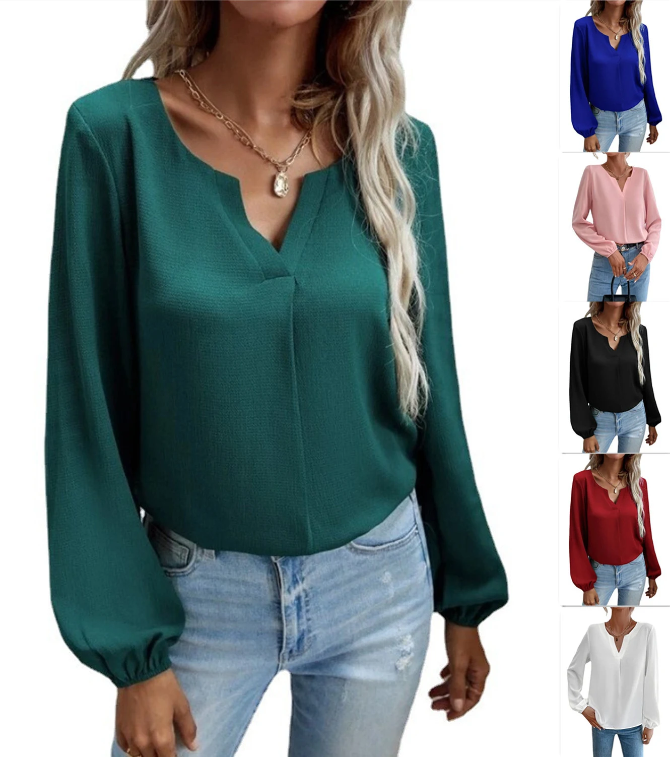 Title 4, Temperament Commute Solid Color Long Sleeve Bot...