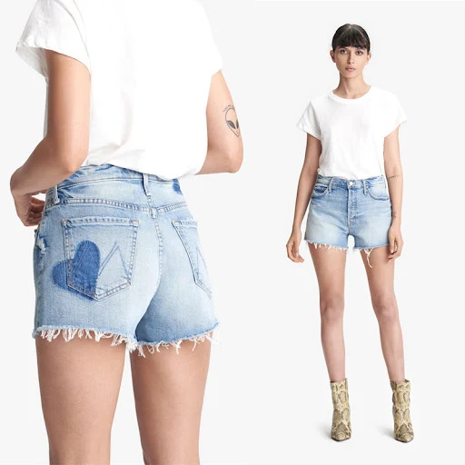 Title 5, Frayed Love yüksek belli denim şort. Rahat, şık...
