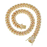 Corrente Cubana Hip Hop 12mm Diamantes Completa Banhada a Ouro Real. Brilhe com esta joia e eleve seu estilo com confiança — foto 5