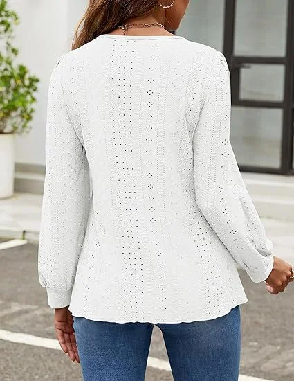 Title 20, T-shirt da donna casual a maniche lunghe con ma...