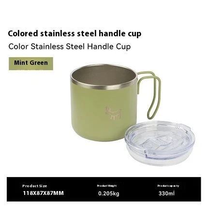 Double-layer 304 Stainless Steel Camping Picnic Cup with Anti-Scald Handle, perfect for outdoor use, durable and easy to — photo 6