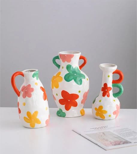 Title 8, Vaso decorativo de cerâmica criativa pintado à ...