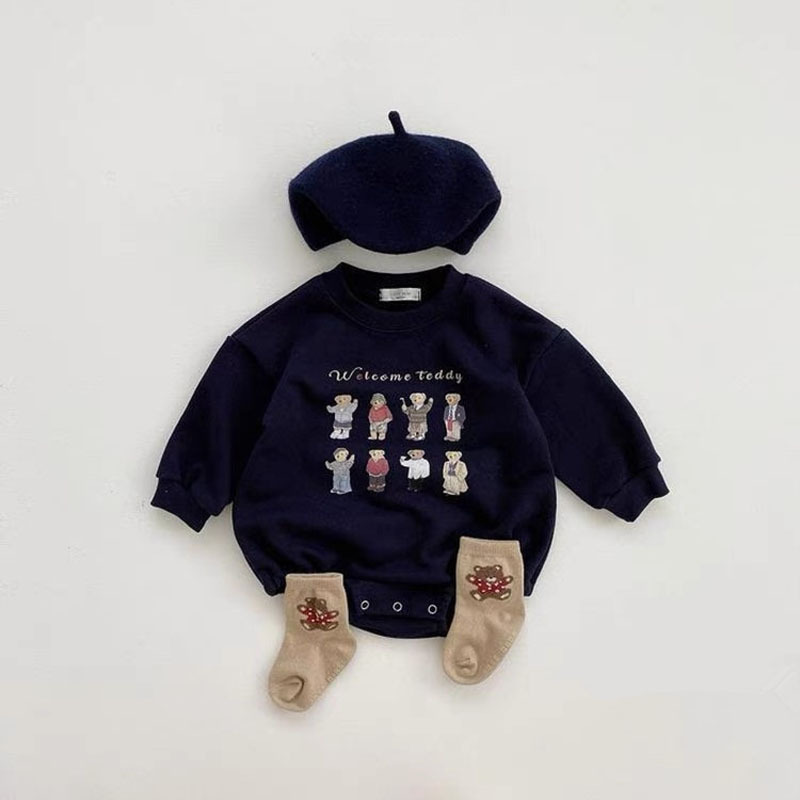 Title 6, Baby katoenen romper Lange mouwen Cartoon lette...