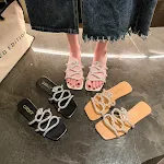 Large Size Flat Bottom Women's Rhinestone Slippers, comfortable and stylish footwear perfect for everyday wear and eveni — photo 6